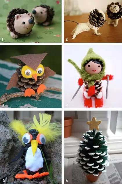 用松塔做的创意吊饰,松塔加树枝创意手工吊饰