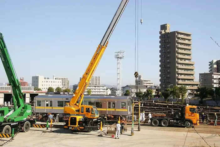 日本建筑工地起重机,日本起重机实拍