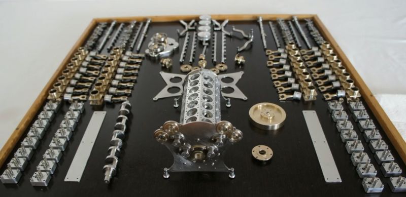 牛人制作32缸发动机,w32迷你发动机diy过程