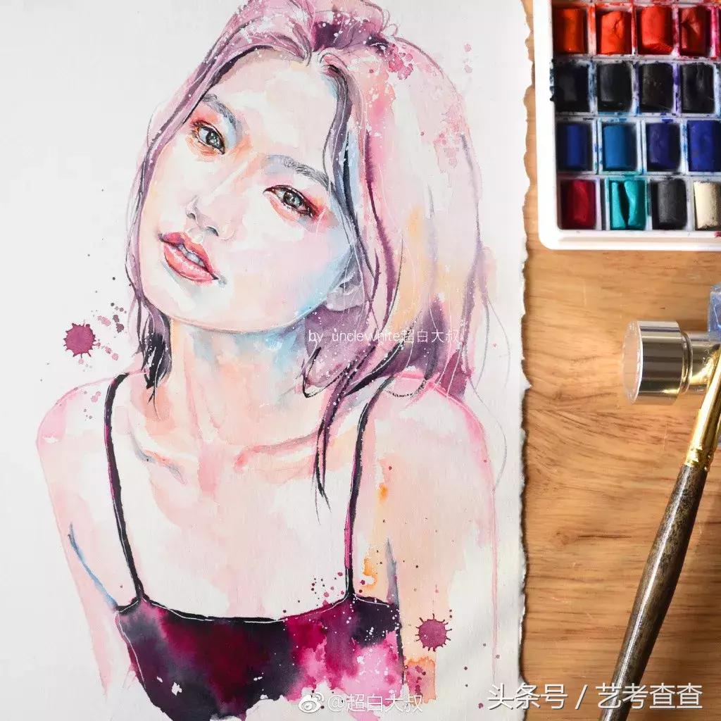 非常简单的水彩人物画法,简单的水彩小插画