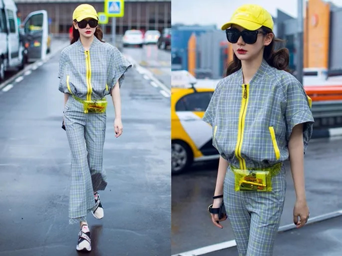 马思纯穿红格装潮味十足气质清新,秦岚当打之年穿搭