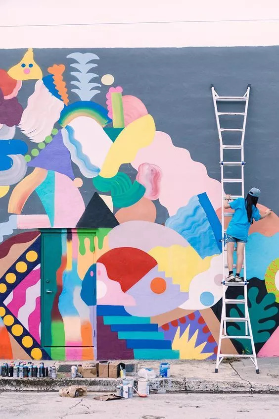 自家门口墙绘,一家房子墙绘