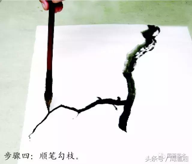 梅花花朵的国画画法视频,大写意梅花枝干国画画法