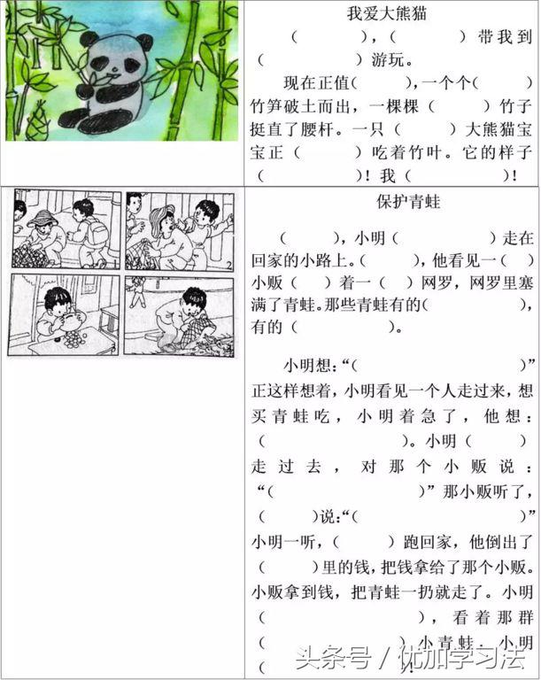 看图写话练习加答案,一年级看图写话填空式训练推荐