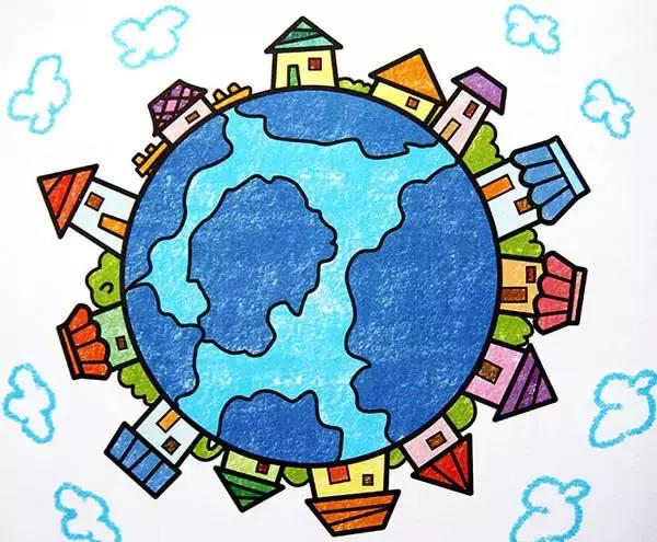 儿童油画棒画原创高清素材,儿童油画棒画素材