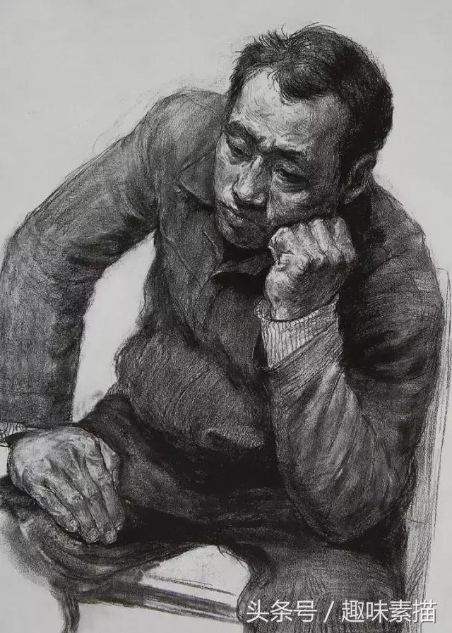 央美素描高分作品,央美高分卷素描半身像