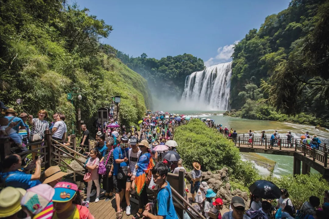 贵州黄果树瀑布一景网红打卡,贵州贵阳安顺黄果树大瀑布风景