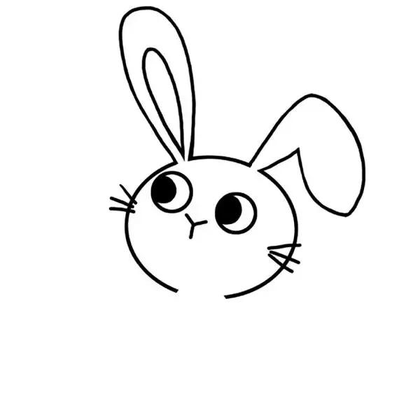 简笔画小白兔教程幼儿园,小白兔运动的样子简笔画全部