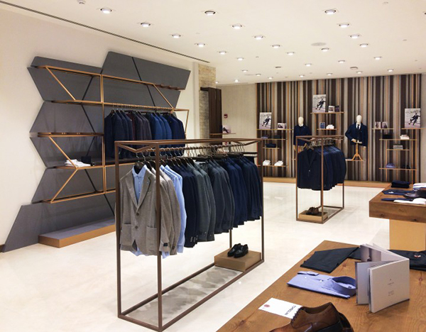 男装店装修技巧大全,轻商务男装店铺陈列效果图2019