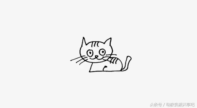 可爱萌萌哒小猫咪简笔画,怎么画可爱呆萌的小猫咪的简笔画
