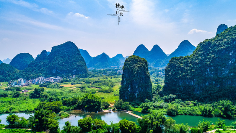 桂林阳朔遇龙河竹筏漂流,桂林阳朔遇龙河竹筏漂流路段