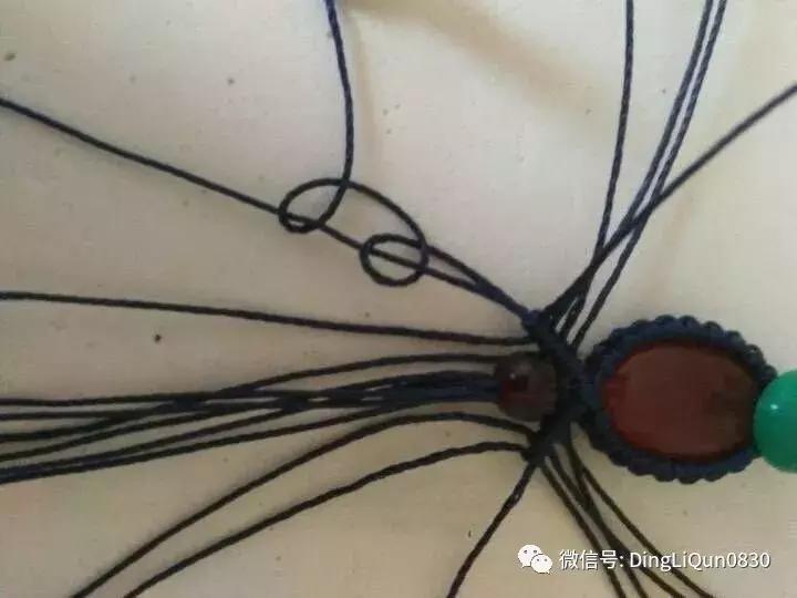 绳编宝石吊坠教程,石头吊坠穿珠子编绳教程