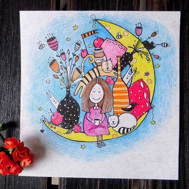 超漂亮的彩铅画,哈利波特彩铅手绘简单插画