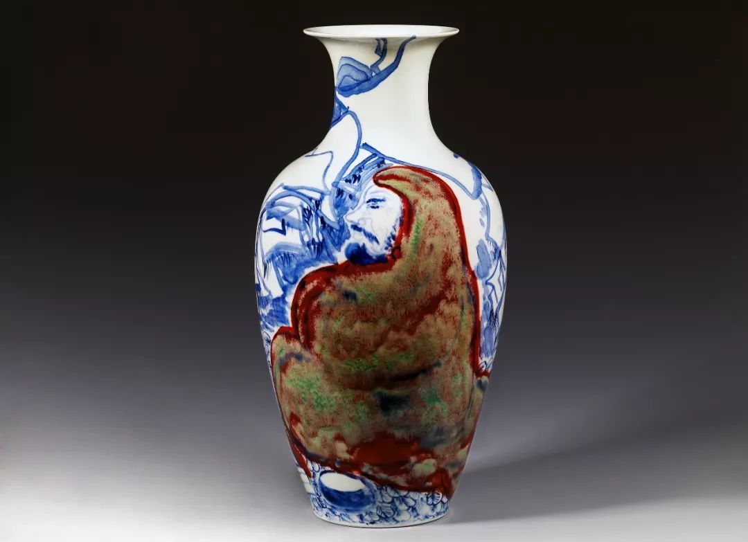 古涧一枝梅,梅兰竹菊手绘釉上彩瓷板画