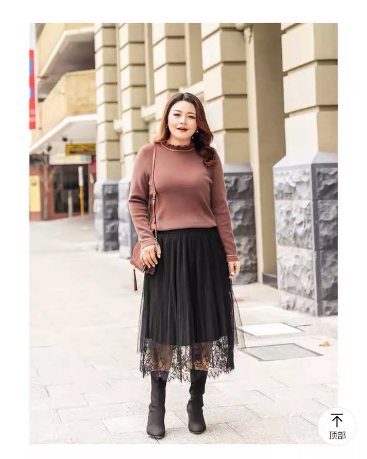 大码打底衫胖mm冬加绒毛衣,秋冬胖mm宽松显瘦内搭毛衣打底衫