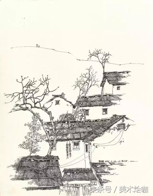 不常见的速写风景作品,速写画风景既简单又好看