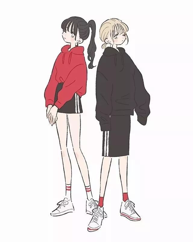 手绘漫画人物的衣服搭配,日系春季搭配手绘漫画