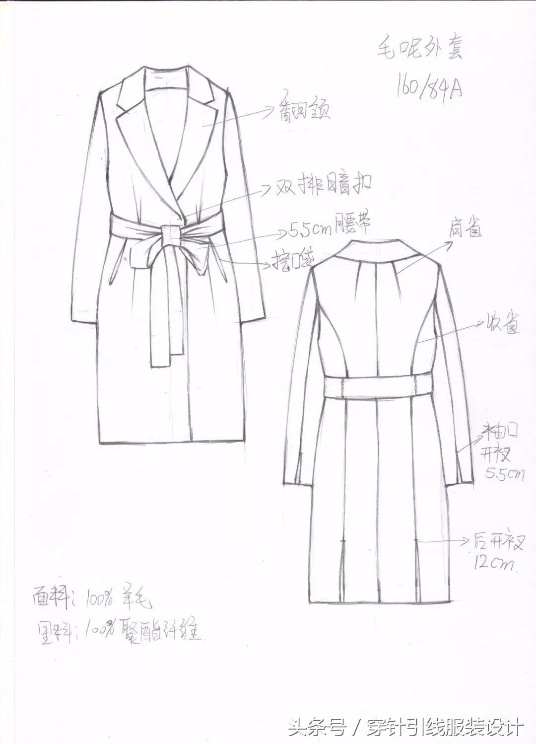 线元素服装款式图画法,流行服装手绘款式图片大全