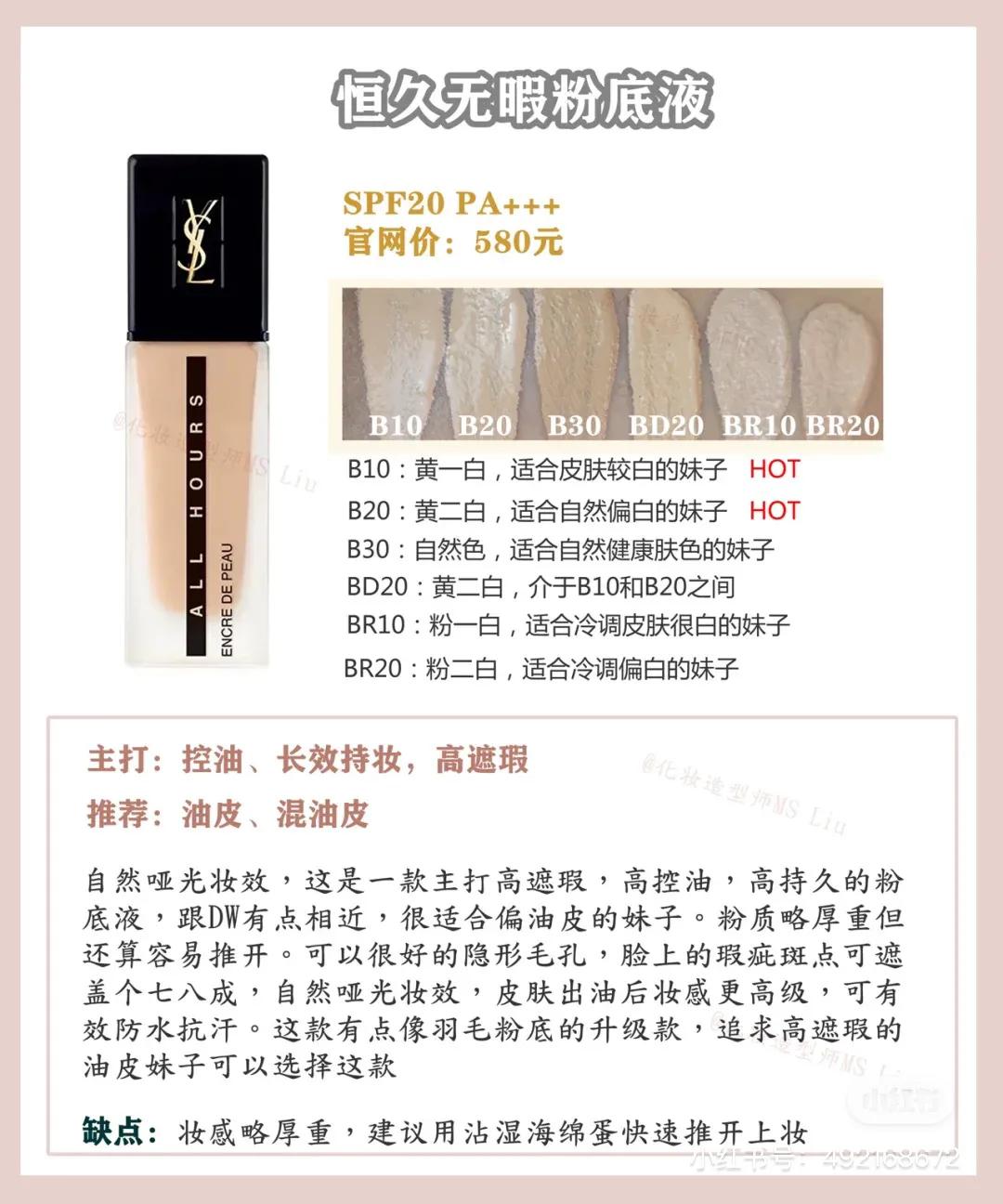 粉底液真实测评ysl恒久无瑕,nars超方瓶粉底液和ysl恒久粉底液