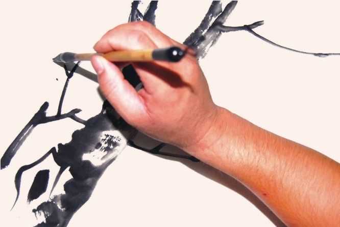 国画花枝穿插技巧图解,国画花枝的简单教程