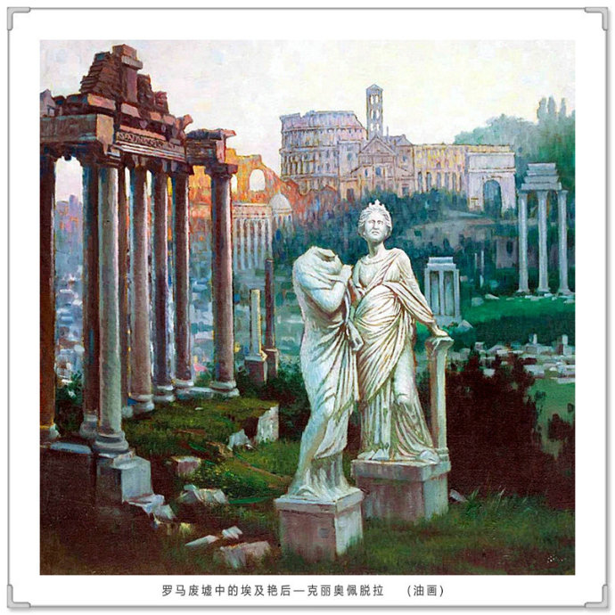 宫廷油画复古写真,高级灰风景油画写生作品