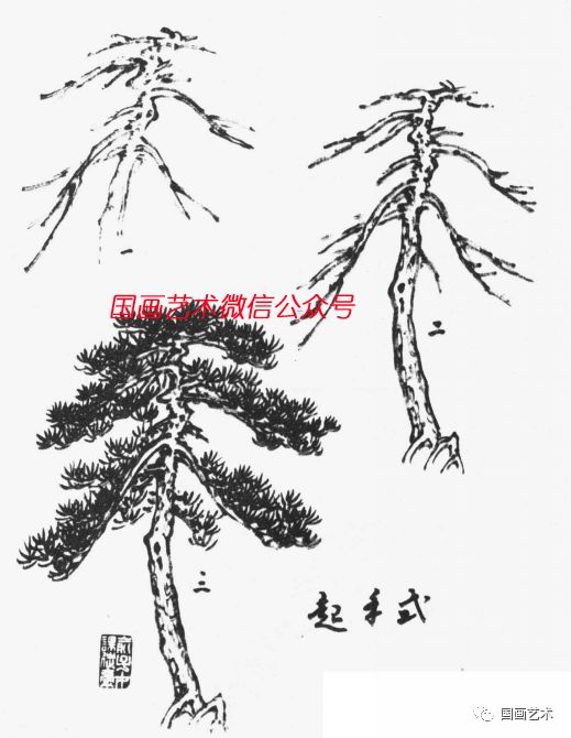俞子才画松视频,如何快速画松树国画