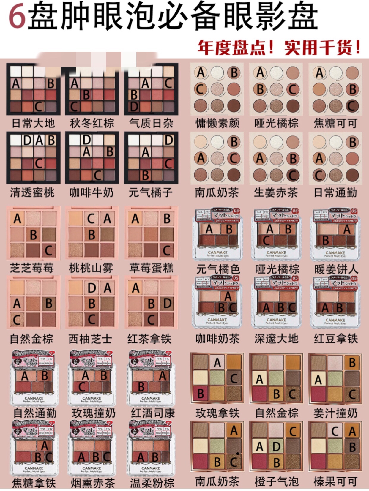 眼影盘6色推荐,6大盘眼影盘推荐测评
