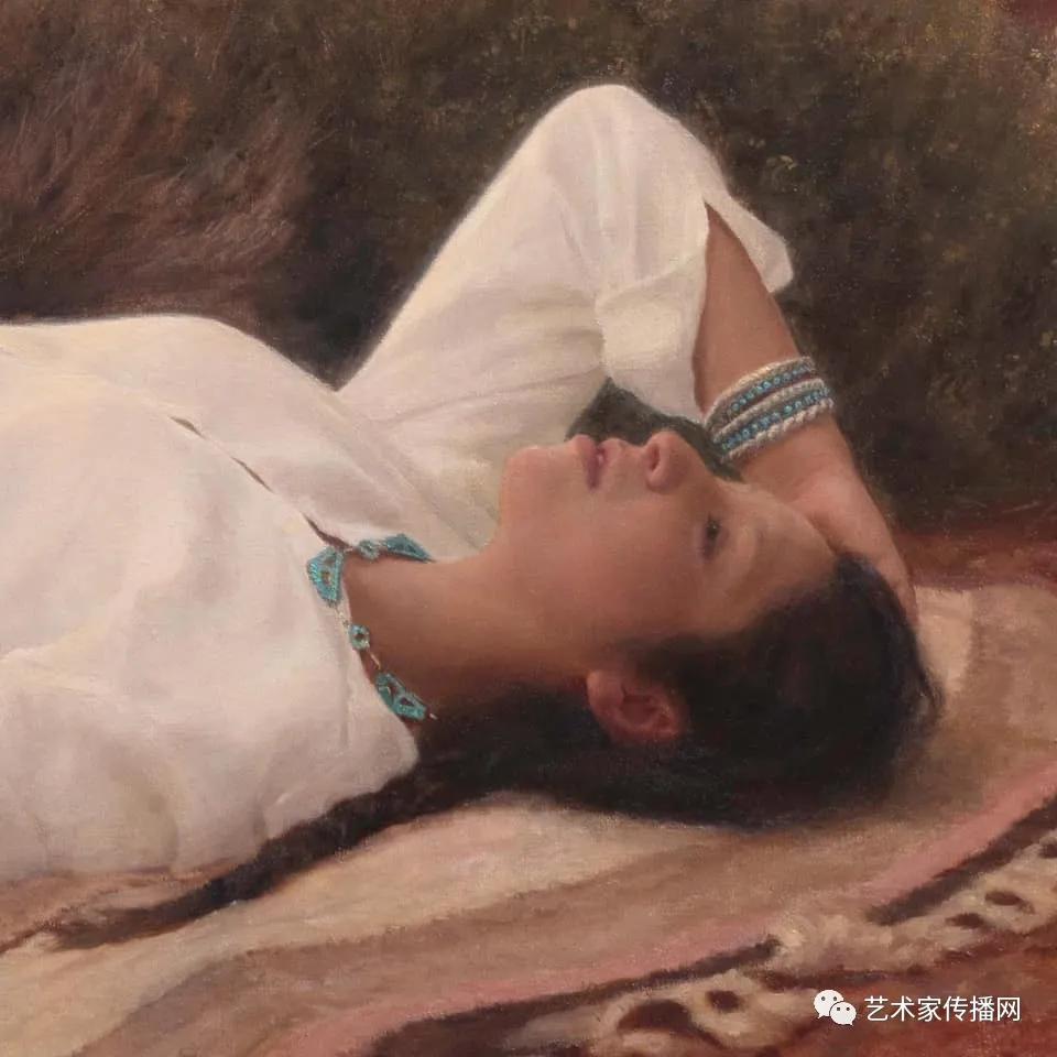 美国写实油画大师作品欣赏,写实油画中国女肖像脸部调色技巧