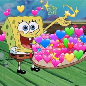 爱心表情拼成一个心形,爱心有个蝴蝶结的表情