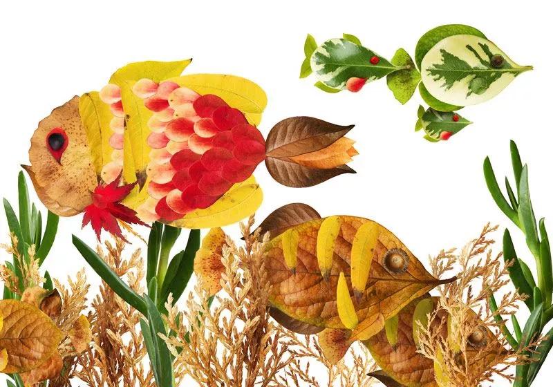 有多少种各种各样的小动物呢,用落叶做可爱的小动物