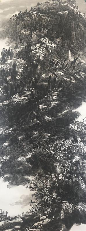 风水重彩山水画,秦岭山水画水墨