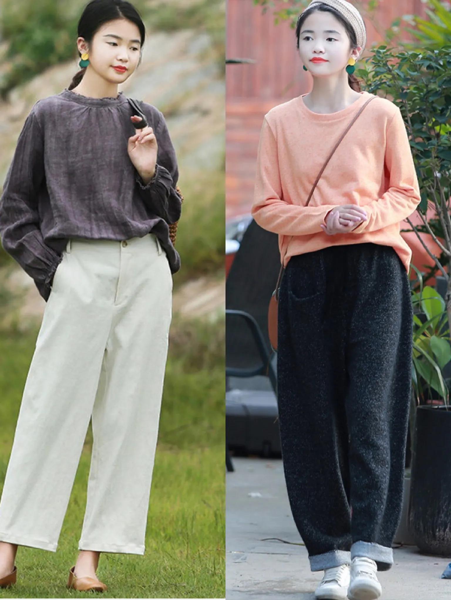 哈伦裤休闲减龄穿搭,微胖妹妹哈伦裤穿搭显瘦