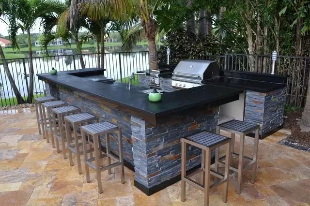 庭院马赛克烧烤台,庭院移动式烧烤台