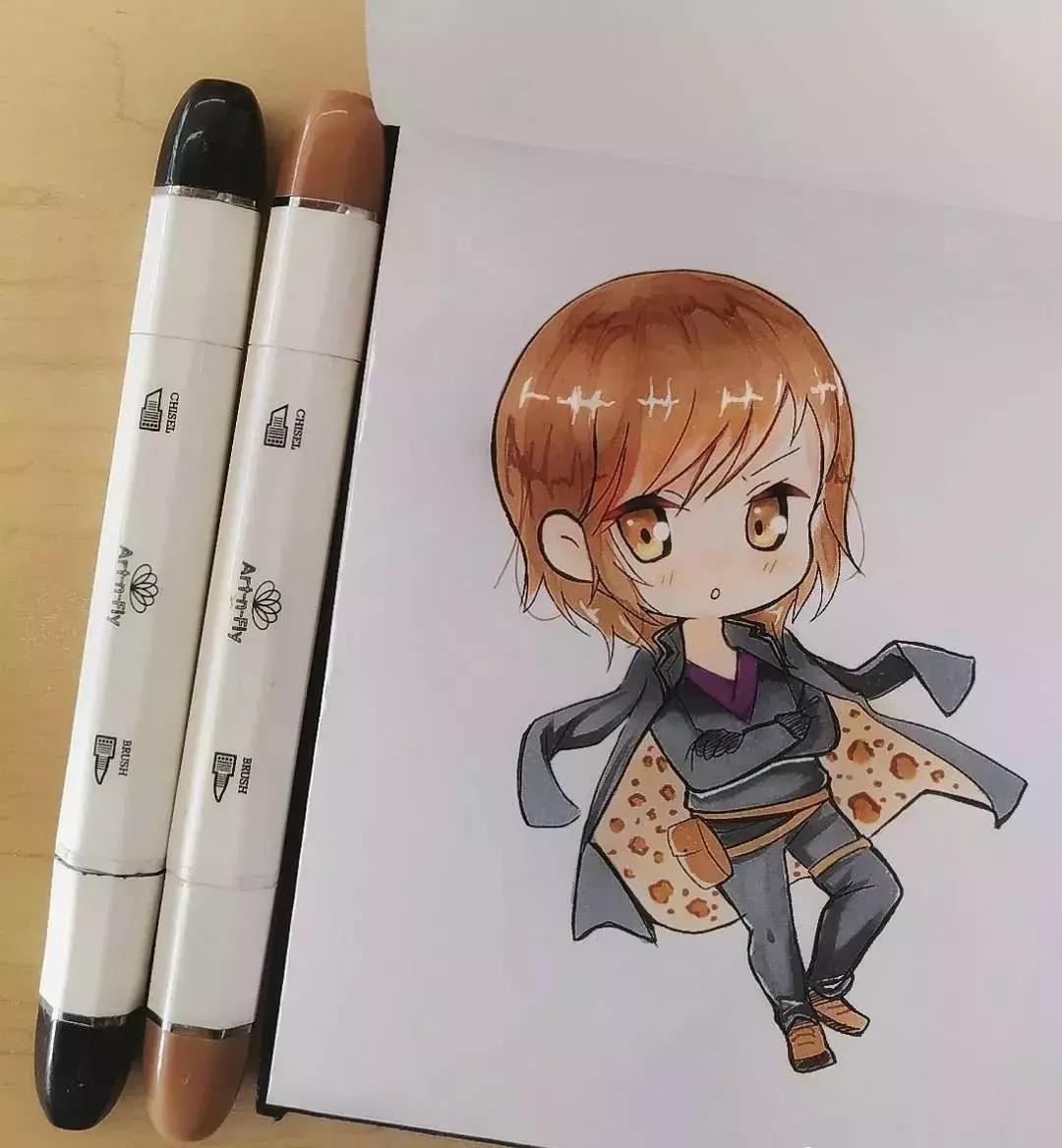 可爱动漫人物手绘马克笔,马克笔好看的动漫人物