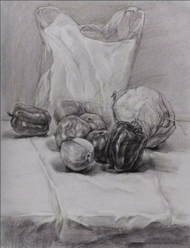 西安美术学院附中静物素描,西安美术学院素描真题