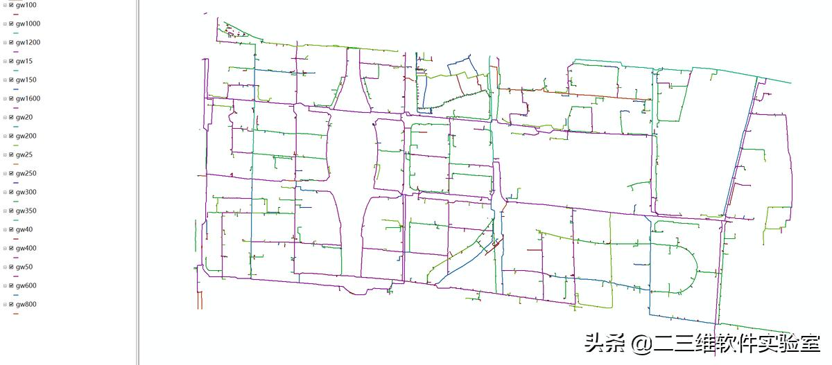 shp数据图,动态水务模型