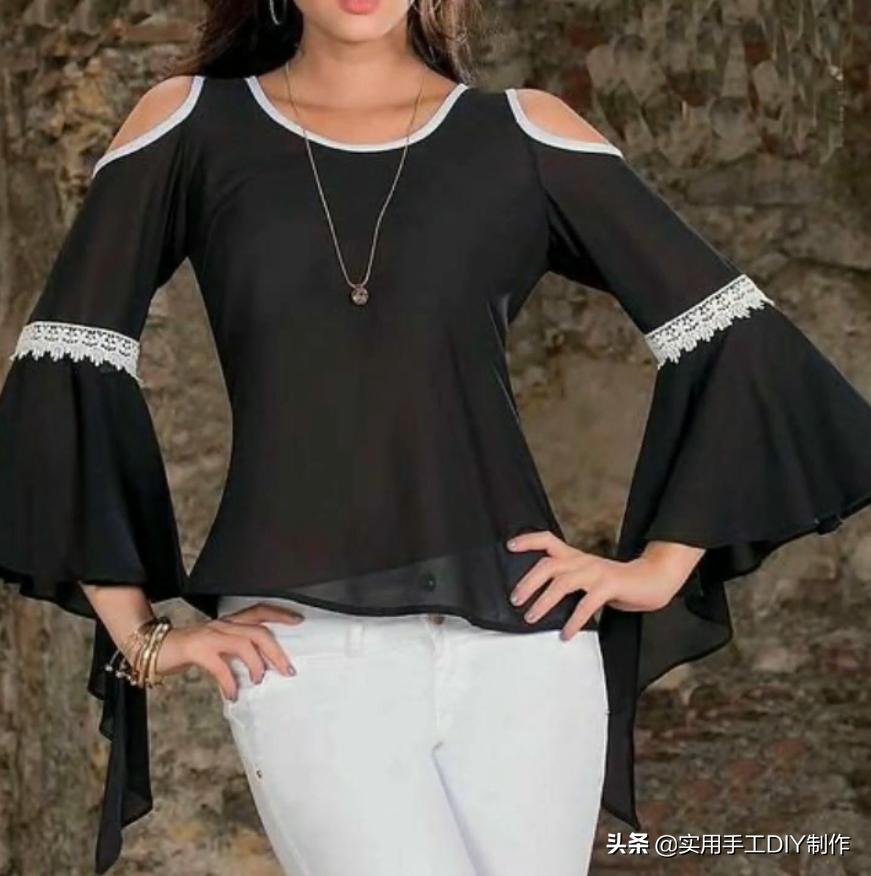 布艺花边造型手工,贝彩布艺落肩袖连衣裙裁剪教程