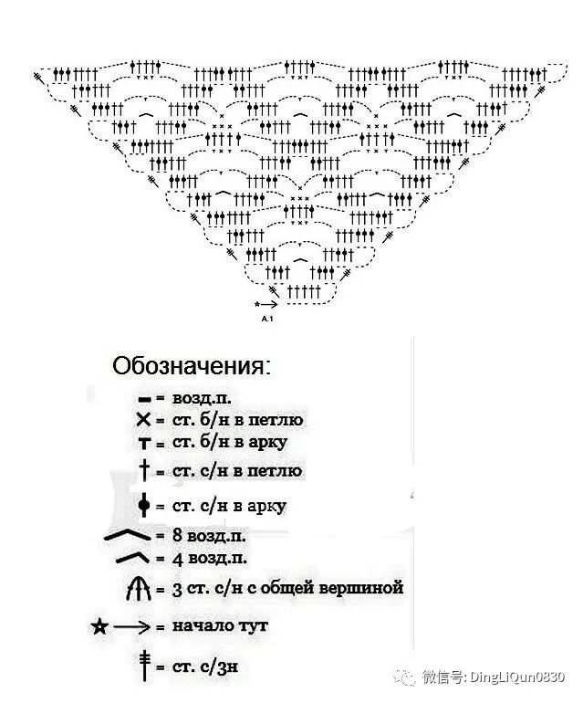钩针钩贵夫人披肩最新花样图解,钩针夏河颜半圆形披肩图解