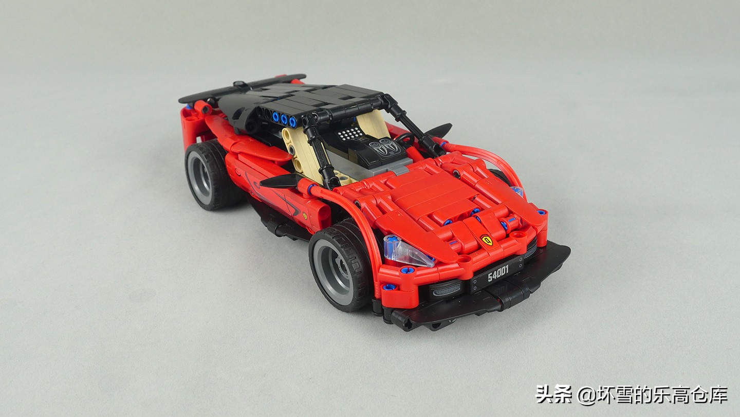 启蒙积木暗影跑车,可以漂移的积木跑车测评