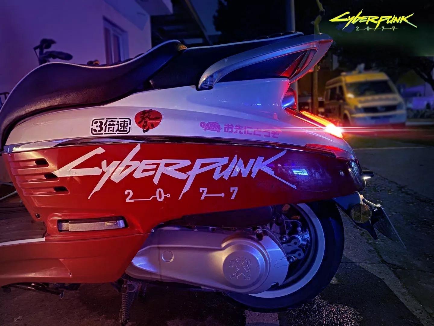 cyberpunk金属车贴,赛博朋克cyberpunk车