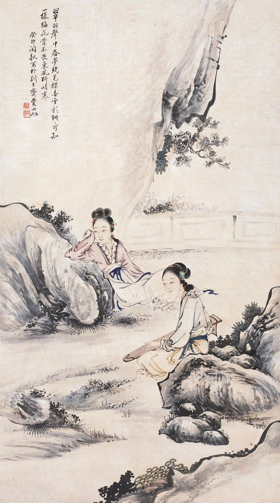 清代名家费丹旭笔下仕女图,费丹旭仕女画高清