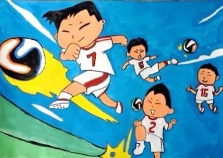 学校里办的足球赛,学校组织足球比赛的画