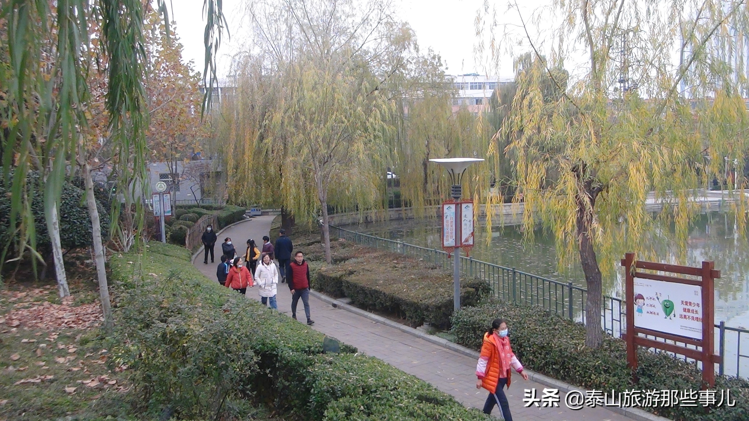 *安泰**老城区一处绿地公园，水华流韵景色美，冬日休闲观光好去处