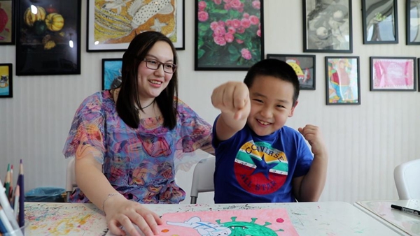 春天的画儿童版一年级下册,童画春天