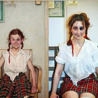 世界名画人物模仿搞笑,外国人恶搞画作