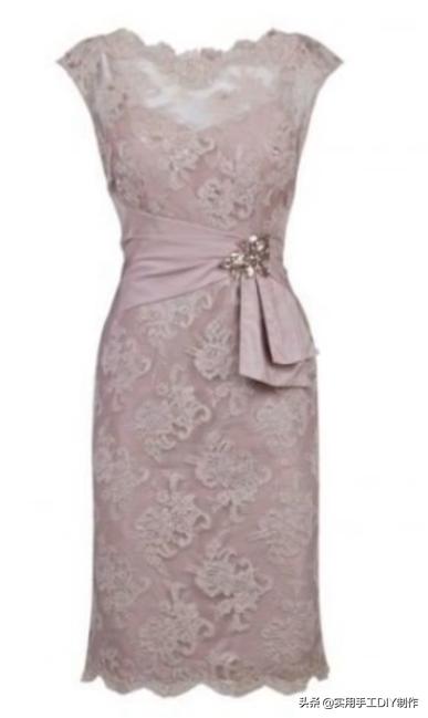 春天的手工白色蕾丝连衣裙,布艺蕾丝连衣裙