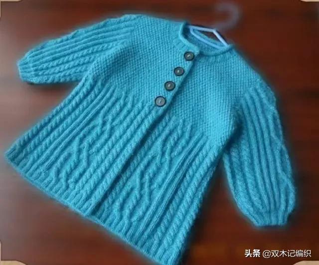 儿童粗线针织开衫教程,色彩斑斓针织开衫教程