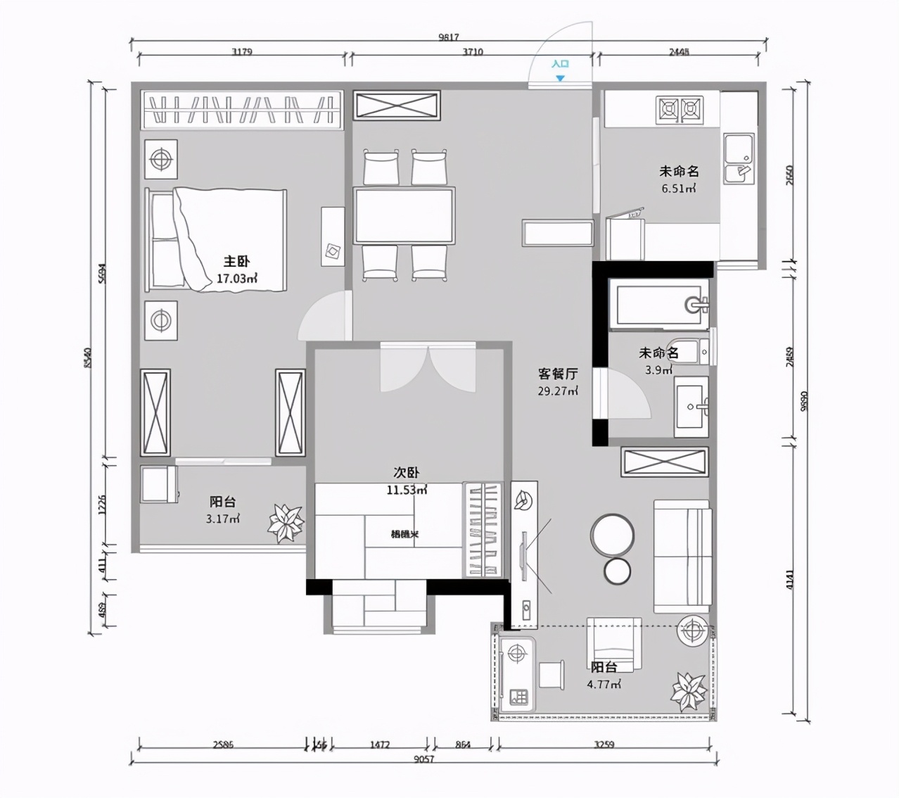 客餐厅采光方法,客餐厅错开的户型设计