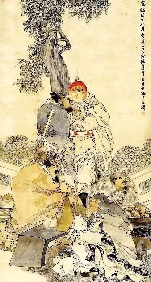 国画中的五路财神图见者五路来财,国画财神图片欣赏