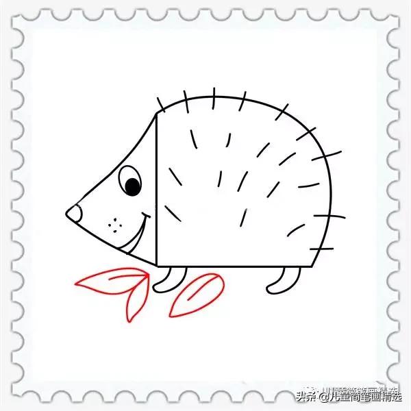 刺猬简笔画怎么画,儿童简笔画入门刺猬0-3岁